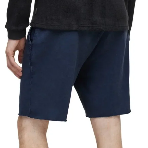 John Varvatos Collection Men's York French Terry Garment Dye Shorts Navy - Picture 2 of 7